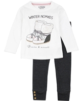 Losan Girls T-shirt with Print and Leggings Set