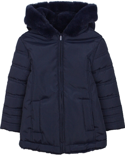 Losan Girls Reversible Faux Fur Coat with Hood