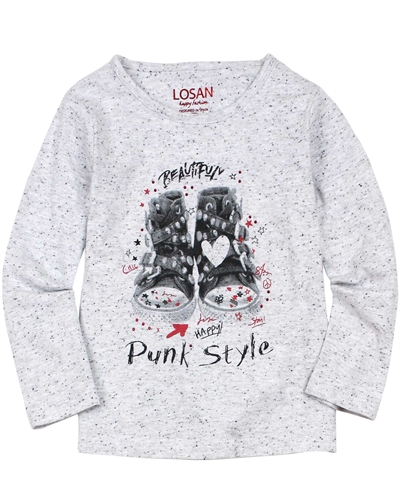 Losan Girls Speckled T-shirt with Print