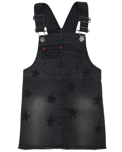 Losan Girls Denim Suspenders Dress in Stars Print