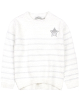 LOSAN Girl's Shiny Stripes Shag Sweater, Sizes 2-7
