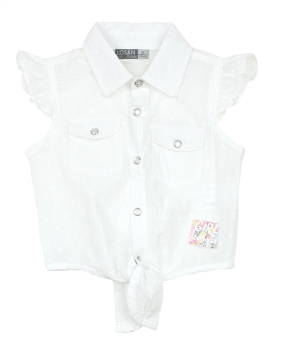 Losan Girls Embossed Dots Shirt