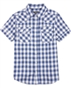 Losan Junior Boys Short Sleeve Linen Plaid Shirt