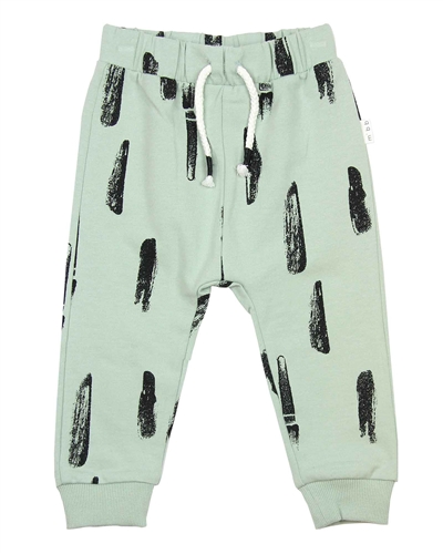 Miles Baby Boys Sweatpants in Paint Strokes Print Green