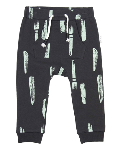 Miles Baby Boys Sweatpants in Paint Strokes Print Gray