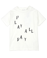 Miles Baby Boys T-shirt with Play Print in White