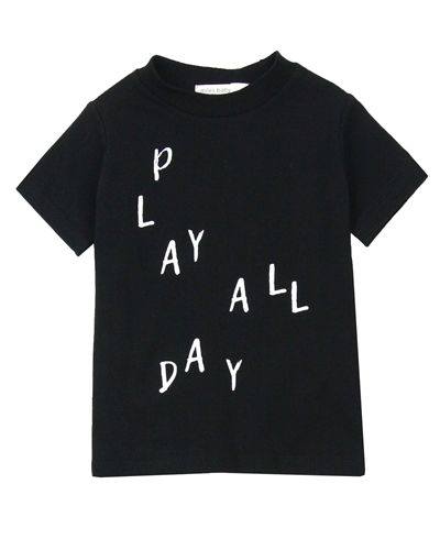 Miles Baby Boys T-shirt with Play Print in Black