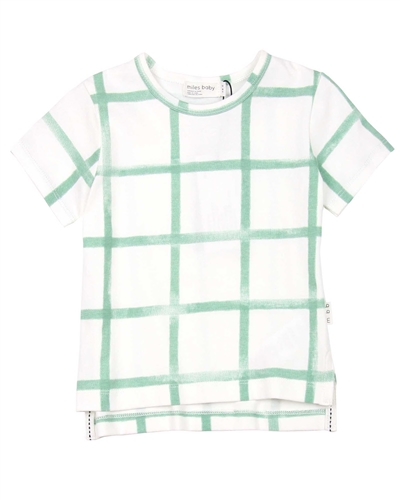 Miles Baby Boys Distressed Check T-shirt