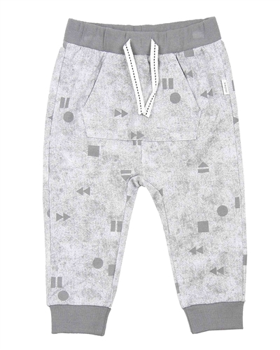Miles Baby Boys Grey Printed Jogging Pants