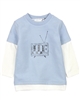 Miles Baby Boys Reversed Terry T-shirt in Layered Look