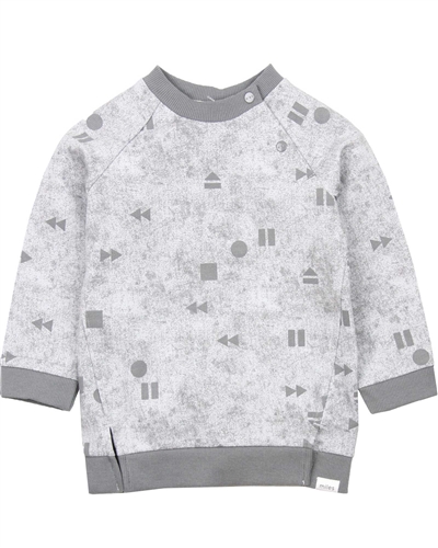 Miles Baby Boys Grey Sweatshirt in Geometrical Print