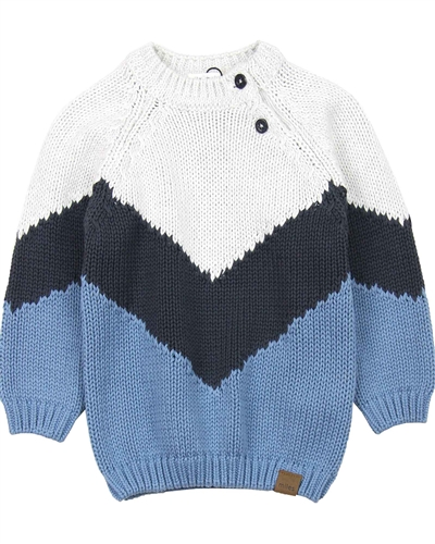 Miles Baby Boys Striped Chunky Knit Pullover