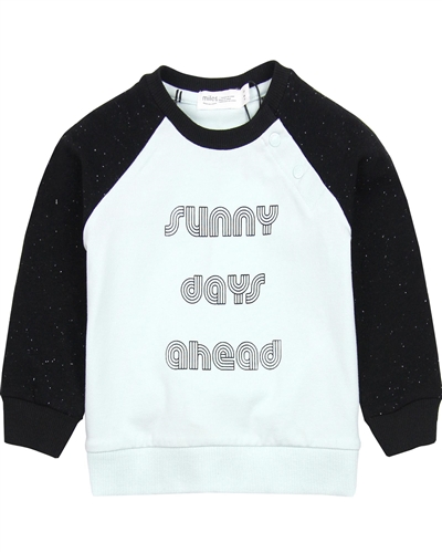 Miles Baby Boys Sweatshirt with Speckled Sleeves
