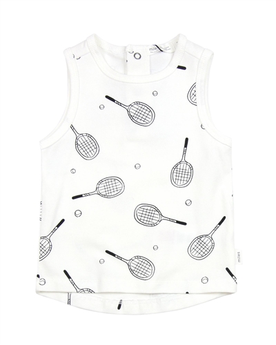Miles Baby Boys Sleeveless T-shirt in Racquet Print