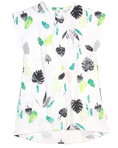 Miles Baby Girls Dress in Leafs Print