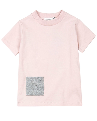 Miles Baby Girls Pink T-shirt with Pocket