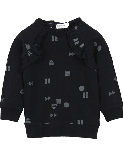 Miles Baby Girls Printed Sweatshirt with Ruffles