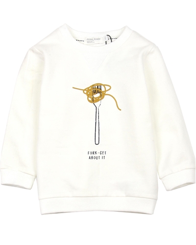 Miles Baby Girls Sweatshirt with Pasta Graphic