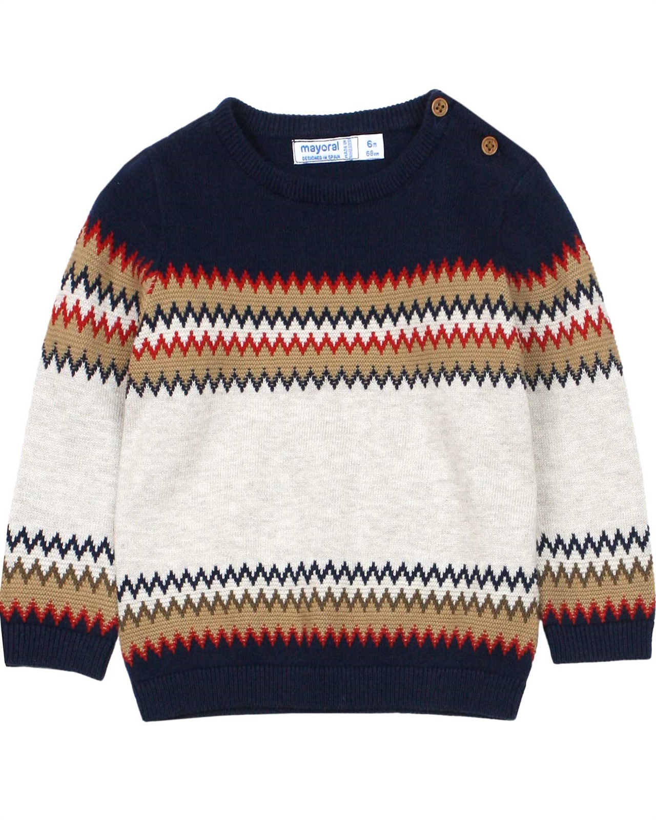 Jacquard Knit Sweater Off White - Deux par Deux