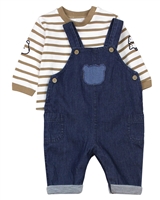 Mayoral Baby Boy's Dungaree and Striped T-shirt Set