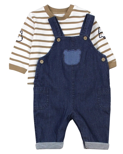 Mayoral Baby Boy's Dungaree and Striped T-shirt Set
