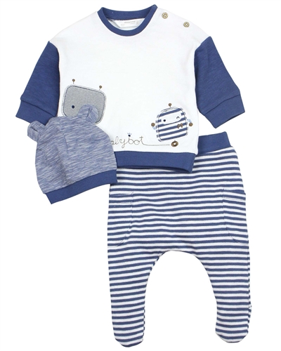 Mayoral Newborn Boy's Terry Top, Hat and Pants Se