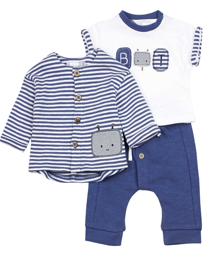 Mayoral Newborn Boy's Three-Piece Set with Robot Design