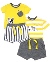Mayoral Newborn Boy's Set of Two T-shirt & Shorts with Dog Design
