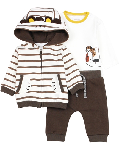 Mayoral Baby Boy's Three-piece Tracksuit in Brown