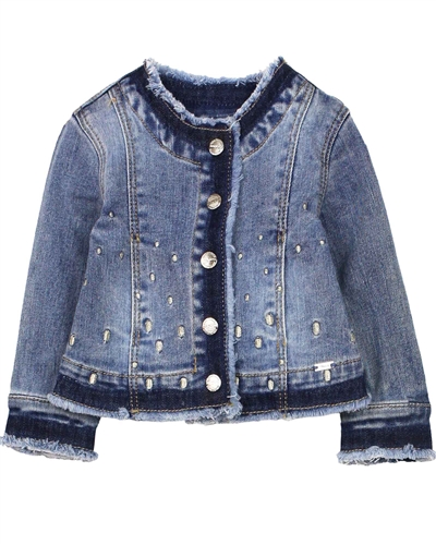 Mayoral Baby Girl's Denim Jacket with Frayed Hem