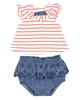 Mayoral Infant Girl's Striped Top and Chambray Bloomers Set