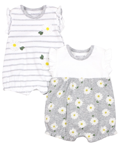 Mayoral Infant Girl's Set of Two Daisy Print Rompers