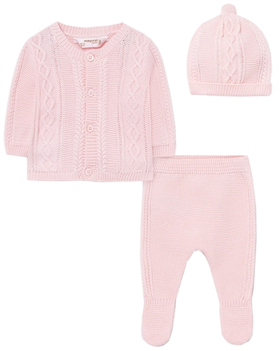 Mayoral Infant Girl's Cable Knit Set in Pink