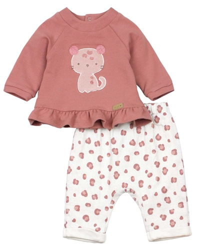 Mayoral Infant Girl's Terry Top and Chetah Print Pants Set