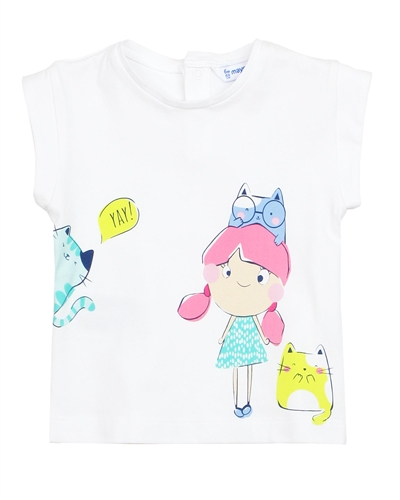 Mayoral Baby Girl's T-shirt with Cats Print
