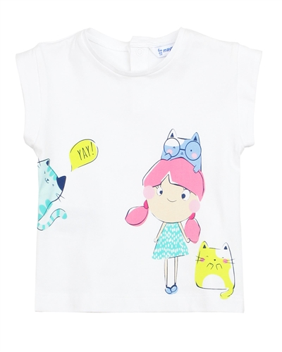 Mayoral Baby Girl's T-shirt with Cats Print