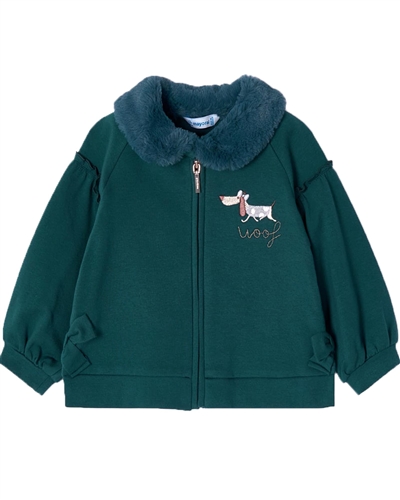 Mayoral Baby Girl's Terry Cardigan with Fur Collar