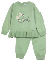 Mayoral Baby Girl's Knit Pants Set in Green