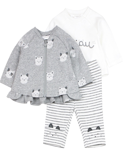 Mayoral Baby Girl's Three-piece Set with Cats Print