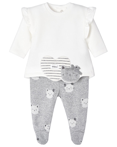 Mayoral Baby Girl's Top and Footed Pants in Cats Print