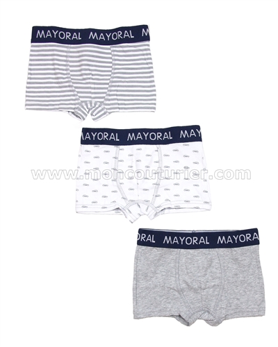 Mayoral Boy's 3-piece Boxers Set Gray