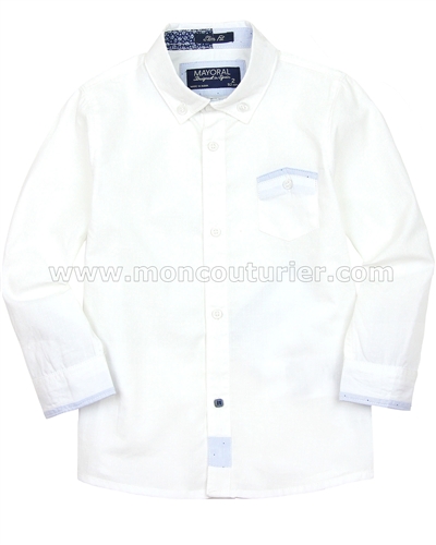 Mayoral Boy's Long Sleeve Shirt White