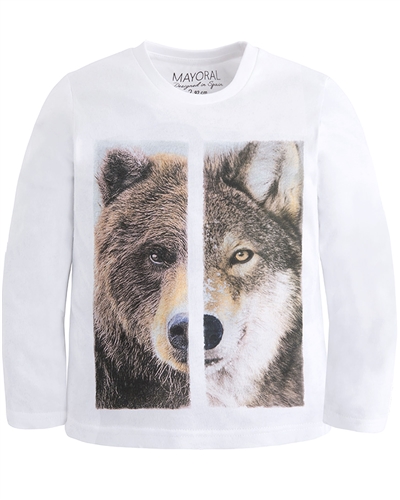 Mayoral Boy's T-shirt with Wolf Print