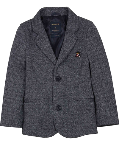 Mayoral Boy's Dressy Knit Blazer in Navy Mix