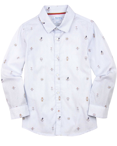 Mayoral Boy's Ski Club Print Shirt