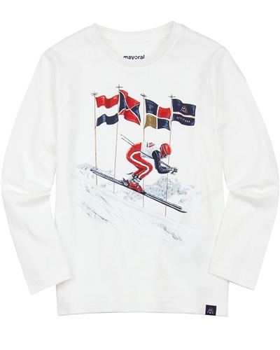 Mayoral Boy's T-shirt with Skier Graphic