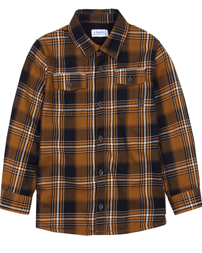 Mayoral Boy's Plaid Shirt with Jersey Lining
