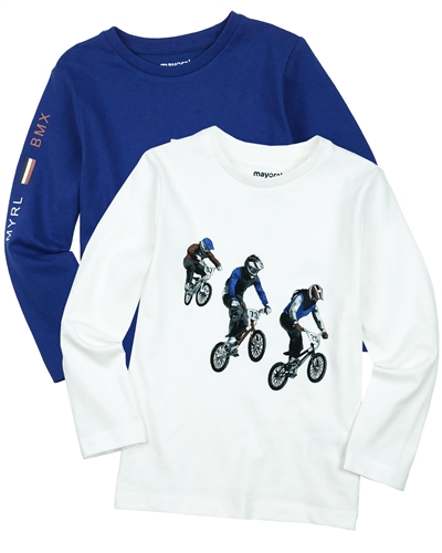 Mayoral Boy's Set of T-shirts with Bicycle Print