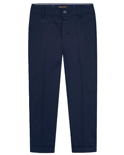 Mayoral Boy's Dressy Linen Pants in Navy