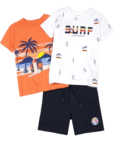 Mayoral Boy's Terry Shorts and Set of Two T-shirts